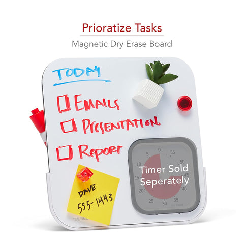 TIME TIMER Dry Erase Board Accessory, Small Desktop Magnetic Whiteboard for Time Timer MOD Visual Timer, To-Do Lists,