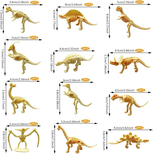 PPXMEEUDC 35PCS Dinosaur Fossil Skeleton Dinosaur Skeleton Toys Dino Sand Dig Party Favor Decorations