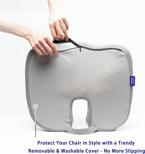 Tailbone Gel Infused High Dense Memory Foam Seat Cushions for Office Chair, Car, Wheelchair-Coccyx Seat Cushion