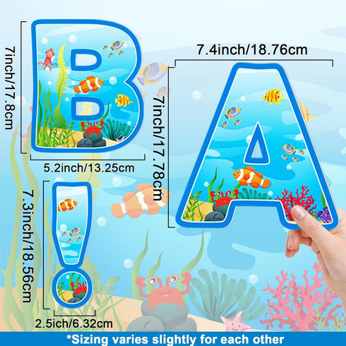 Qyeahkj 150 PCS Large 7" Font Bulletin Board Letters Punctuation Cutout Combo Under The Sea Theme for Classroom Decor