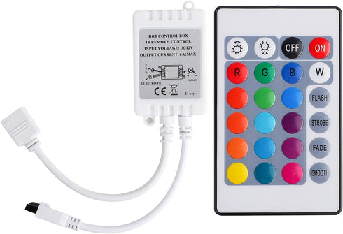 SUPERNIGHT 24 Key IR Remote Controller, DC 12V 6A Dimmer Box for