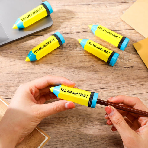Ctosree 50 Pcs Pencils Shaped Pencil Sharpeners, Manual Bulk Colored Pencil Sharpener for Kids, Motivational Gift