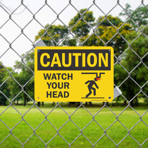 SmartSign Caution - Watch Your Head Sign | 7" x 10" Plastic, Model S2-0530-PL-10