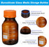 PATIKIL 4 Pack 250ml Borosilicate Glass Round Reagent Media Storage Bottles with Orange GL32 Screw Cap, Amber