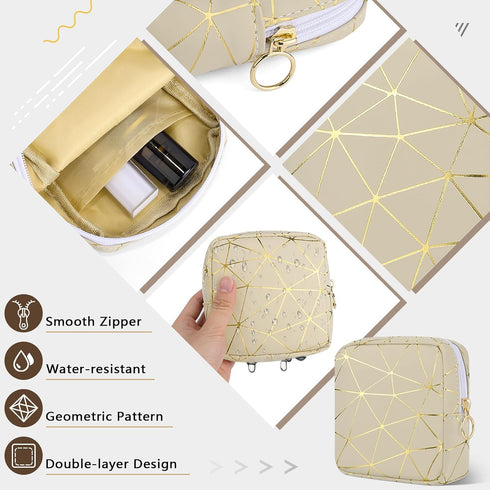 Small-5.1") Likesing Sanitary Napkin Storage Bag, Leather Portable Period Bag for Girls Women, Sanitary Napkin Period