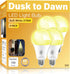 Gonhom 4 Pack Dusk to Dawn Light Bulbs Outdoor, 2700K Warm White, 720LM,