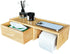 TEGUEPS Bamboo Toilet Paper Holder with Shelf,Wall Mount Bathroom Holder with Wet Wipes