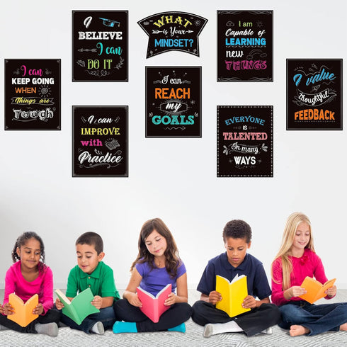 DUAIAI Classroom Decorations 21 Pcs Growth Mindset Posters Bulletin Board for School Office Home