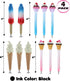 Set 4 Ice Cream Cupcake Collection Novelty Pen of Ice Treat, Vanilla Cone, Cupcake, Ice Cream Unique Ballpoint Pen