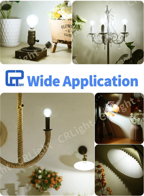 G16.5 Bulbs, 2W 25W 250LM, 4000K E12 Non-Dimmable, 12-Pack CRLight LED Chandelier = Eqv Neutral White, Candelabra Clear