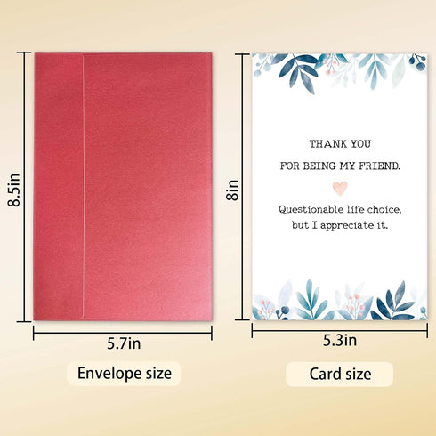 hvdler Heartfelt Friendship Card for Man Woman, Funny Thank You Card for Friends, Appreciation Gift for BFF Bestie