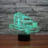 ZEZEFUFU 3D 7-Color Night Light LED Light Changing Table Desktop Remote Control LED Night Light Lamp