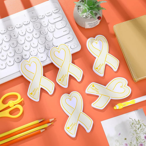 Fulmoon 24 Pieces Childhood Cancer Awareness Note Pad, 40 Sheets Yellow Ribbon Awareness Items for Charity Campaign
