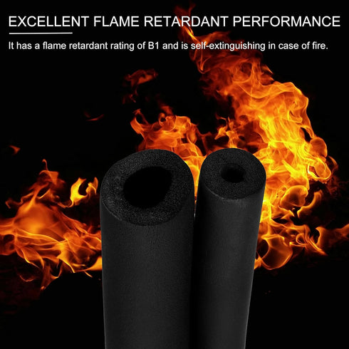 PATIKIL 1"(25mm) ID x 6Ft Pipe Insulation Foam Tube - 2 Pack Pipe Cover Wrap Roll Bar Padding for HVAC Outdoor Air