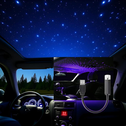 Calsgkspray Blue USB Star Projector Night Light,Adjustable Romantic Starry Sky Projector Car Light,Portable Atmosphere