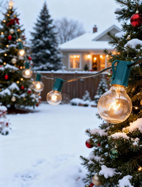 25 G40 27 Bulbs,Weatherproof Outdoor String Lights Ft Patio Lights with Edison Incandescent Connectable Hanging