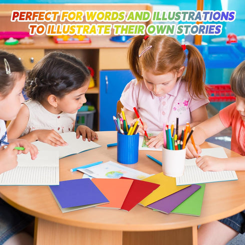 Gueevin 8 Pcs Blank Notebooks for Kids to Write Stories, Bulk Notebooks Journals for Students, 5.5" x 8.3" (Stylish
