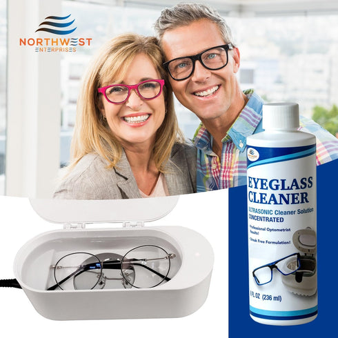 (2) NORTHWEST ENTERPRISES Ultrasonic Eyeglass Cleaner Solution. Concentrated Glasses Cleaner for use in Sonic