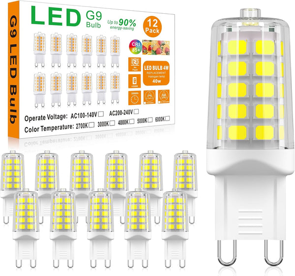 BAOMING G9 LED Bulb, Daylight White 6000K, 4W G9 Base Light Bulbs,