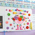 ojustbeok April Showers Bring May Flowers Bulletin Board Decorations, Spring Cutouts with 3D Tissue Paper Pompoms for