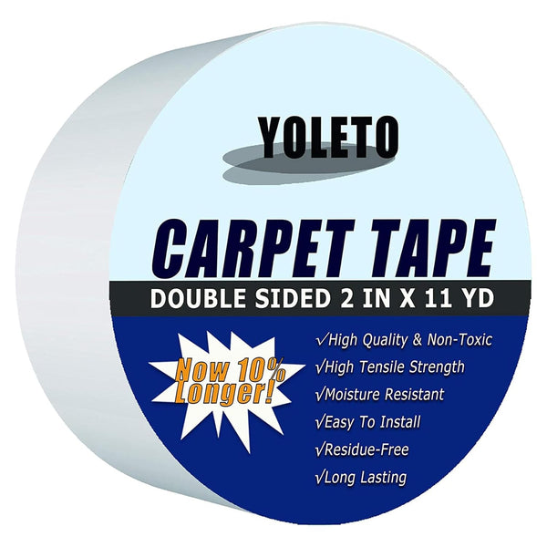 Double Sided Carpet Tape Heavy Duty, Anti Slip Rug Secure Tape for Carpet Edges, 2 Inch x 11 Yards