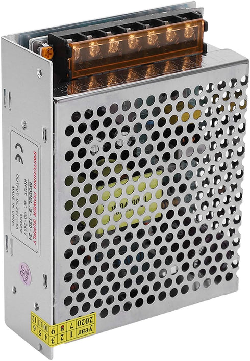 DC24V Output Switch Power Supply Driver Aluminum Alloy Voltage Converter LED Screen Strip Light 3 Dimensional Printer Power Supply Transformer(S-120-24(24V/5A/120W)AC100-240V)