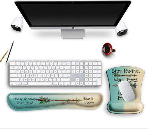 ITNRSIIET Mouse Pad Wrist Support, Ergonomic Mousepad Non-Slip Memory Foam Keyboard Pad for PC Laptop Gaming