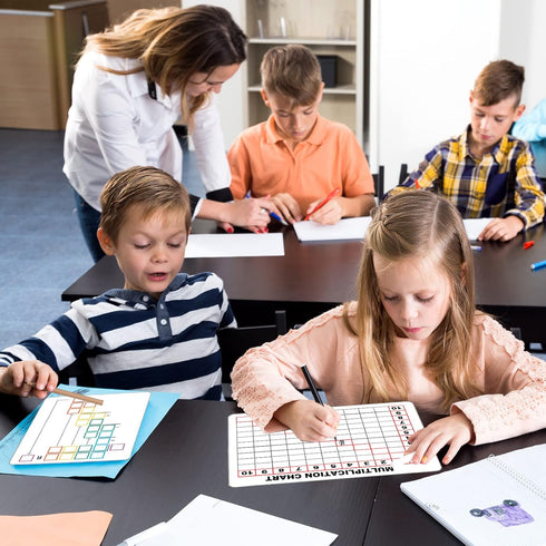 Dry Erase Multiplication Chart White Board, 9" x 12" Double Side Table Math Manipulatives for Kids, Students, Home