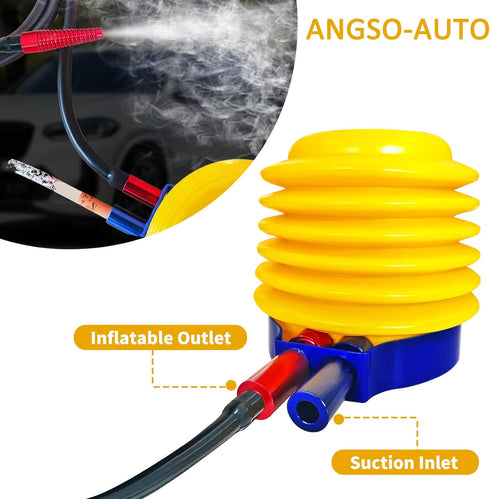 ANGSO-AUTO Manual Hand Smoke Pump Automotive Smoke Machine Leak Detector EVAP Vacuum Diagnostics Tester Battery & Fluid