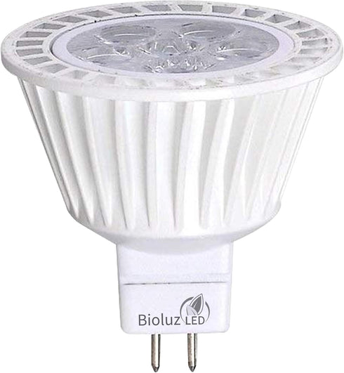 Bioluz LED 5 Pack MR16 LED Bulb, Dimmable 50W Halogen Replacement, 7w 3000K, 12v AC/DC, UL Listed