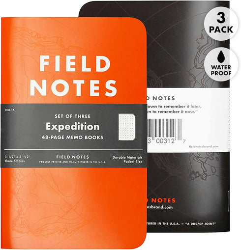Field Notes Expedition Edition, 3-Pack, Waterproof Notebook