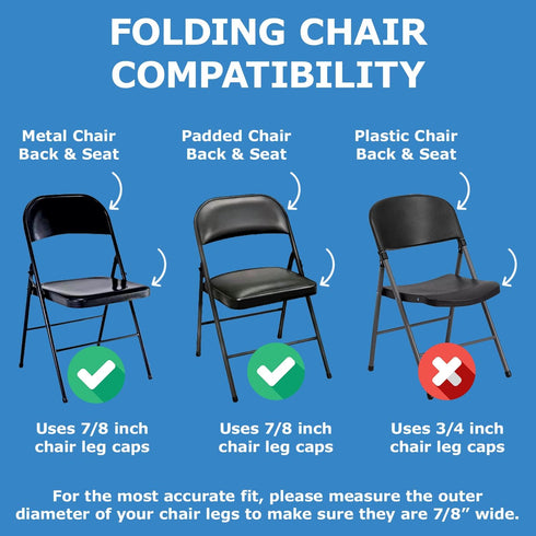 4 7/8 Inch (7/8", Gluposti Rubber Chair Leg Caps Black, Non-Slip Padded and Metal Folding Chair Leg Cap Floor