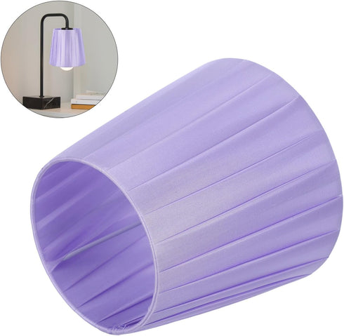 Cozy NUOBESTY Small Cloth Lampshade Light Cover for Table Floor Lamps Iron Frame with Purple Fabric Soft Decor