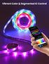 YULINKCO 16.4ft 44 RGB+IC LED Strip Light, Smart LED Light for Bedroom, Bluetooth APP Control, Color Changing LED Strip