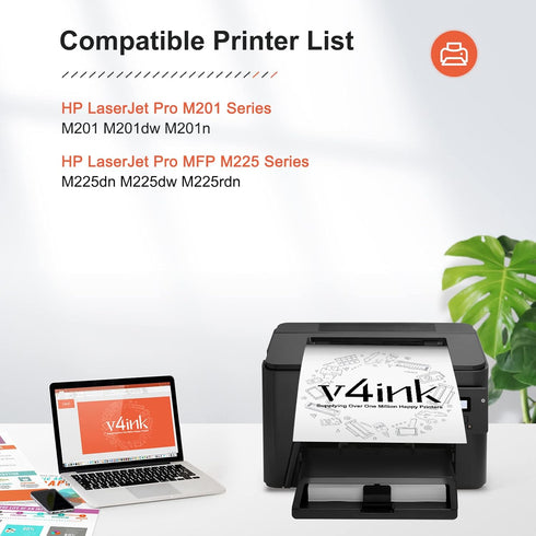 v4ink Compatible CF283X Toner Cartridge Replacement for HP 83X, 2 Pack for HP Laserjet Pro M201 Series