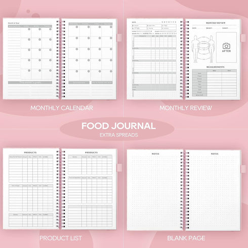 EPEWIZD A5 Counter Food Journal for Women Weight Loss Journal Wellness Meal Planner Size Food Dairy Calories Book