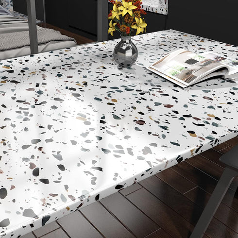 Terrazzo Granite Contact Paper, Waterproof Self Adhesive Marble Wallpaper for Decorative Kitchen Countertops