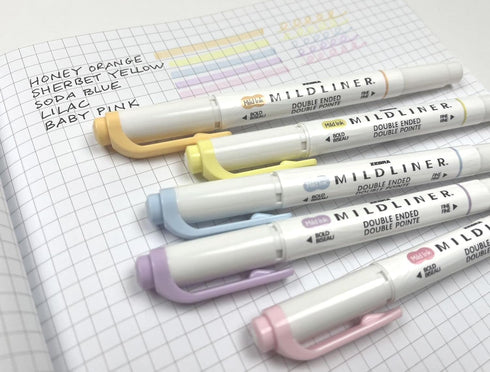 Zebra Pen Mildliner Double-Ended Highlighter Set, 10-Pack, Assorted Neutral and Gentle Ink Colors, No Bleed