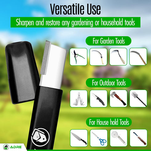 Adre Garden Tool Blade Sharpener, Professional Carbide Knife Sharpener for Gardening Tools, Pocket-Sized
