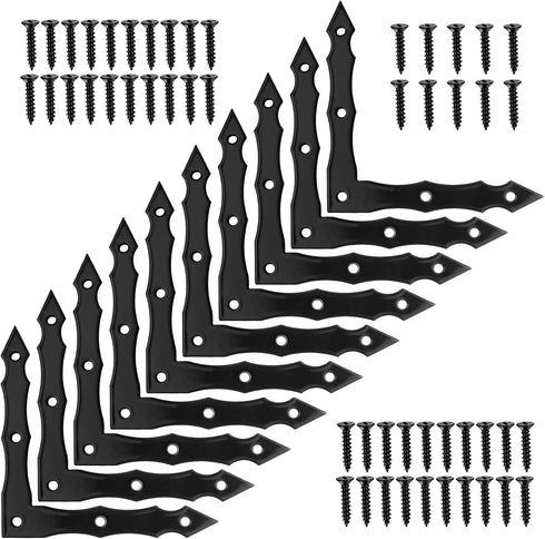 Xingwenhao Decorative Corner Brackets, 10pcs Barn Door Sliding Door L-Shape Corner Brace Bracket,