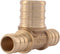 SharkBite 1/2 Inch x 1/2 Inch x 3/4 Inch Crimp Reducing Tee, Brass Plumbing Fitting