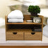 Sorbus Bamboo Desk Organizer - 3-Tier 100% Bamboo Desktop Organizers with 3 Drawers & Shelf