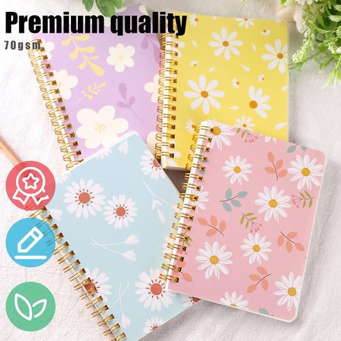 Koogel 8PCS Spiral Notebook Journals - A6 Hardcover Journal Notebooks, 80 Sheets/160 Pages Wirebound Diary Planner