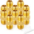 GASHER 10PCS Brass Tube Fitting, Half-Union, 1/4" Flare x 1/4" Flare Male Pipe Fittings