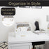 BLU MONACO White Wooden Desk Organizer with Gold Handle - Desk Organizers and Accessories for Home, Office, Classroom