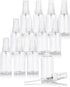 JUVITUS 2 oz / 60 ml Clear Plastic PET Boston Round Bottle, BPA Free with White Treatment Pump (12 pack)