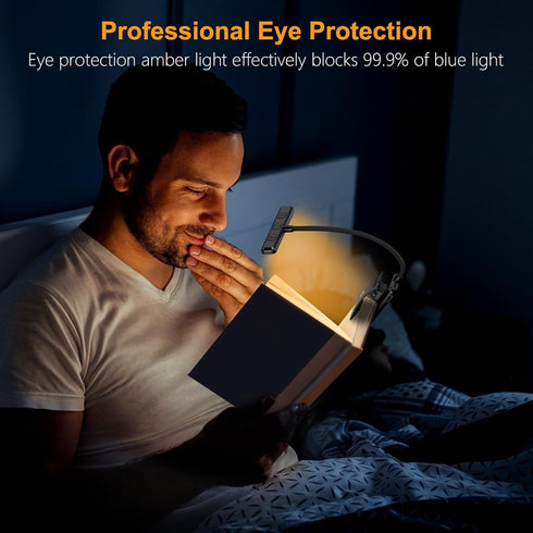 19 3 Dimming Brightness,90 Gritin LED Rechargeable Book Light for Reading in Bed with Memory Function- Eye Caring Color