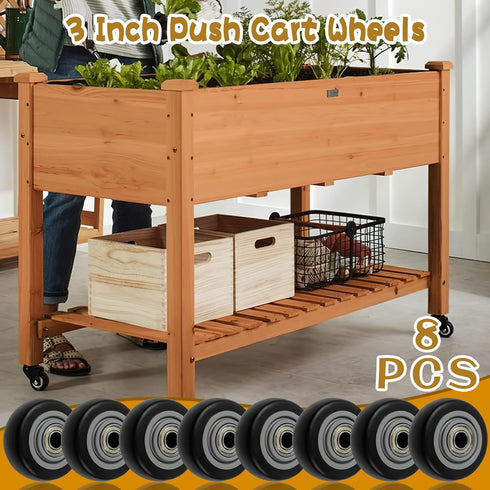 Wensdr 8 3 Inch 3" 1.25" 3/8" Pcs Push Cart PU Shelf Replacement & Cargo Elevator Front Casters, Replacement Casters