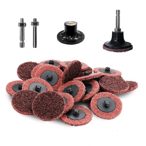 MZCR-NNML 24Pcs Surface Conditioning Disc 2'' Sanding Discs 1/4'' Holder Quick Change Discs