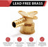 EFIELD Pex 1/2 Inch x 1/2 Inch Female NPT Drop-ear Elbow, Barb Crimp Brass Fitting, Pack of 2 (PEX1807154)